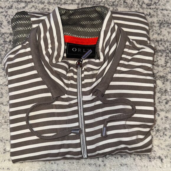 ORLY Striped Hoodie Sweater – Medium - Picture 6 of 6